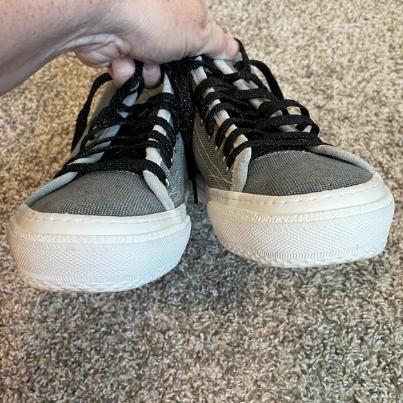 P448. Sally Grey high top platform sneakers size 38 / 7.5 - Picture 3 of 10